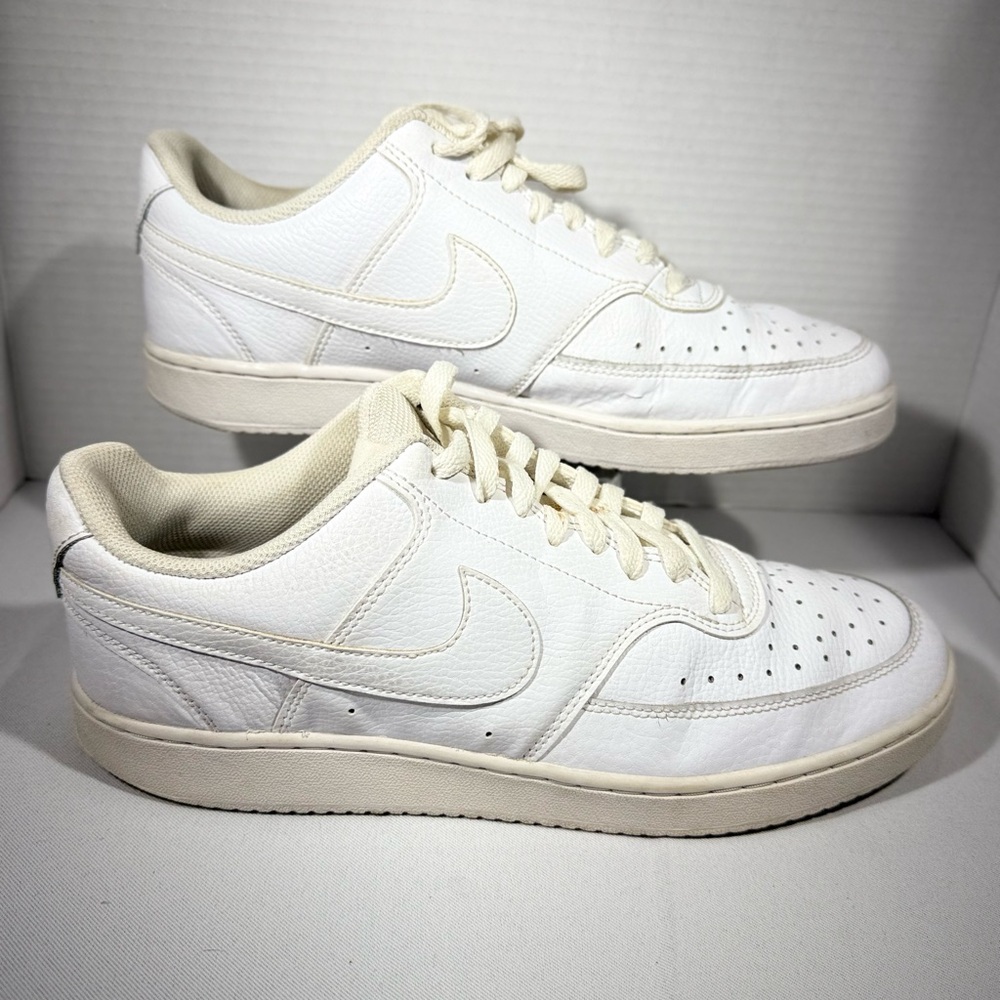 Nike Court Vision Lo Men's Sneakers Siz 11 White Leather Casual Shoes CD5463100